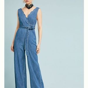 PILCRO denim wide-leg jumpsuit